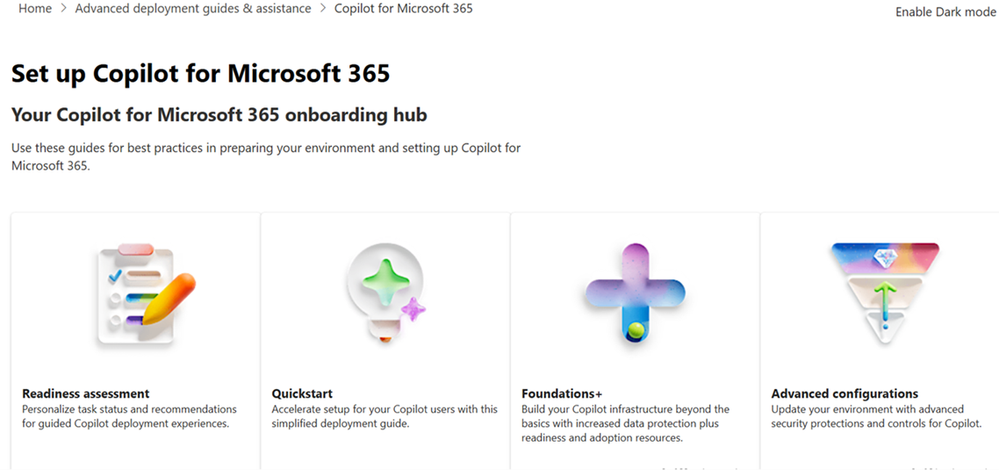Set up Microsoft 365 Copilot at the Microsoft 365 Copilot onboarding hub